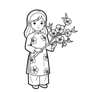 coloriage Fleur de Pêche à imprimer a4