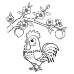 coloriage Fleur de Pêche à imprimer a4