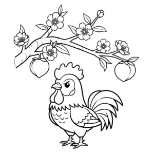 coloriage Fleur de Pêche à imprimer a4