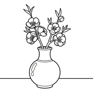 a imprimer coloriage Fleur de Pêche gratuit