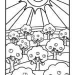 coloriage Fleur de Pêche pour enfant de 4 ans