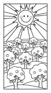 coloriage Fleur de Pêche pour enfant de 4 ans