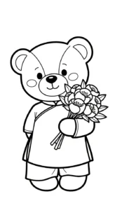image pour coloriage Fleur de Pêche enfant