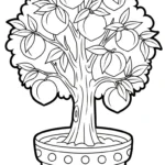 coloriage Fleur de Pêche à imprimer pour enfant de 2 ans