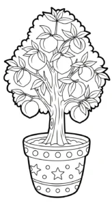 coloriage Fleur de Pêche à imprimer pour enfant de 2 ans