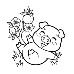 imprimer coloriage Fleur de Pêche pour enfant