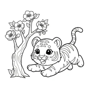 coloriage Fleur de Pêche a imprimer pour enfant de 4 ans