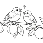 coloriage Fleur de Pêche à imprimer pour enfant de 6 ans