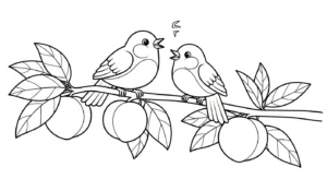 coloriage Fleur de Pêche à imprimer pour enfant de 6 ans