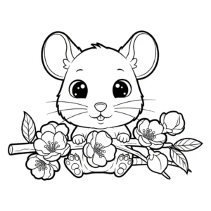 coloriage Fleur de Pêche pour enfant de 7 ans
