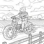 coloriage Ghost Rider à imprimer pour enfant de 9 ans