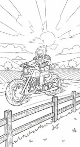 coloriage Ghost Rider à imprimer pour enfant de 9 ans