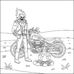 coloriage Ghost Rider pour enfant de 5 ans