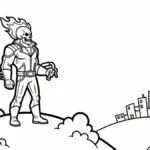 coloriage Ghost Rider pour enfant de 2 ans