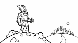 coloriage Ghost Rider pour enfant de 2 ans