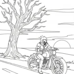 coloriage Ghost Rider à imprimer pour enfant de 7 ans