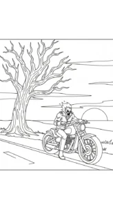 coloriage Ghost Rider à imprimer pour enfant de 7 ans