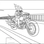 coloriage Ghost Rider à imprimer pour enfant de 9 ans