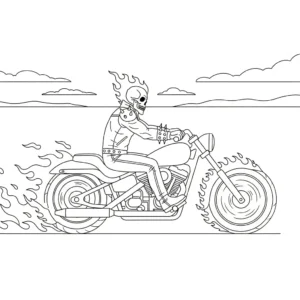 coloriage Ghost Rider pour enfant de 6 ans