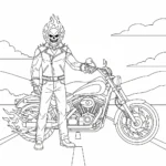 coloriage Ghost Rider à imprimer pour enfant de 10 ans