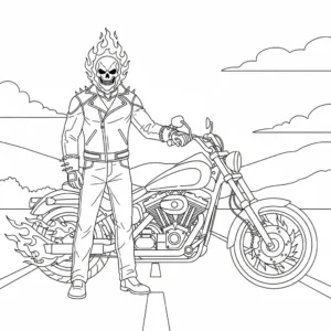 coloriage Ghost Rider à imprimer pour enfant de 10 ans