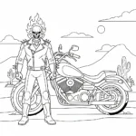 coloriage Ghost Rider a imprimer pour enfant de 4 ans