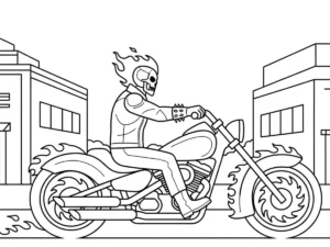 image pour coloriage Ghost Rider enfant
