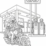 image pour coloriage Ghost Rider enfant
