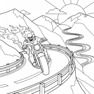 image de coloriage Ghost Rider pour enfant