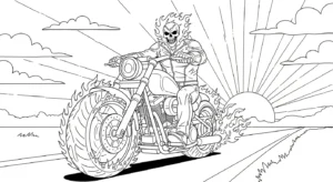 coloriage Ghost Rider à imprimer pour enfants