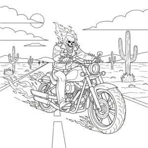 coloriage Ghost Rider pour enfants a imprimer
