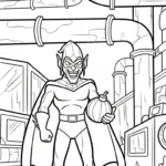 coloriage Green Goblin à imprimer pour enfant de 6 ans
