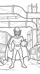 coloriage Green Goblin à imprimer pour enfant de 6 ans