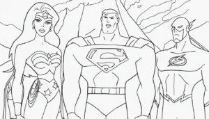 image de coloriage Justice League pour enfant