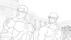 coloriage Justice League pour enfant de à imprimer