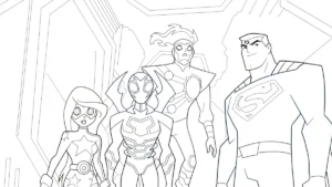 imprimer coloriage Justice League gratuit