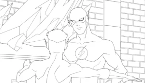 coloriage Justice League pour enfant de 10 ans
