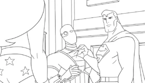 image de coloriage Justice League pour enfant