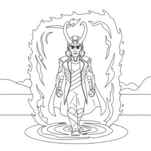 coloriage Loki Marvel a colorier en ligne gratuitement
