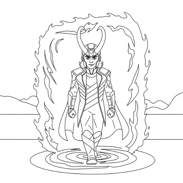 Tranh tô màu Loki Marvel