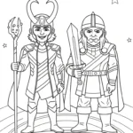 coloriage Loki Marvel pour primaire