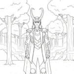 coloriage Loki Marvel à imprimer pour enfant de 8 ans