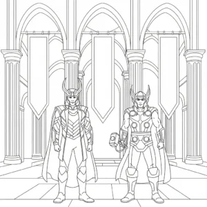 coloriage Loki Marvel a imprimer pour enfant de 4 ans