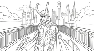 coloriage Loki Marvel et découpage à imprimer