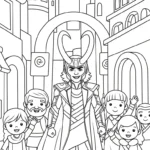imprimer coloriage Loki Marvel pour enfant