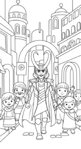 imprimer coloriage Loki Marvel pour enfant