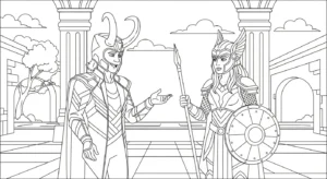 coloriage Loki Marvel de pour enfants