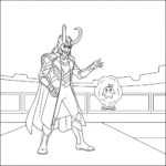 coloriage Loki Marvel à imprimer pour enfant de 12 ans