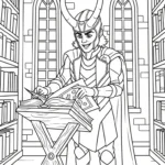 coloriage Loki Marvel pour enfant de 7 ans