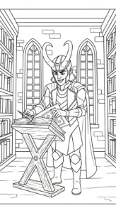 coloriage Loki Marvel pour enfant de 7 ans